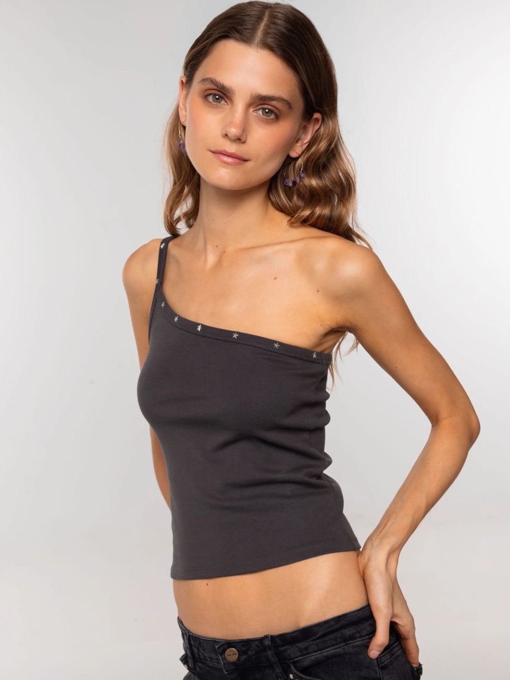 The Are Cool Girl Gray Single Strap Top